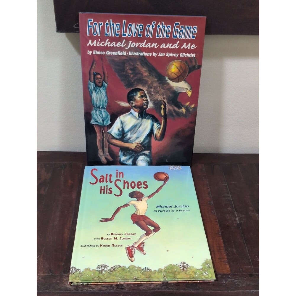 Vintage Children's Literature Set of 2 Nonfiction Hardback Books Michael Jordan